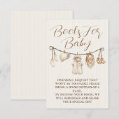 Carte D'accompagnement Books For Baby Boho Clothesline Baby Shower (Devant / Derrière)