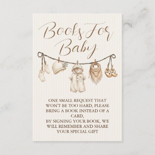 Carte D'accompagnement Books For Baby Boho Clothesline Baby Shower (Devant)