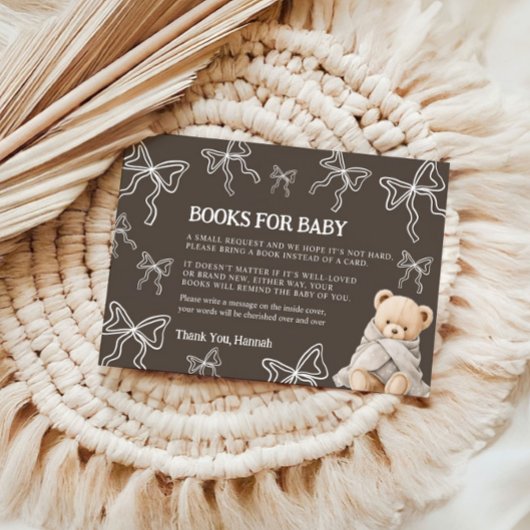 Carte D'accompagnement Books for Baby Card Bear