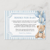 Carte D'accompagnement Books for Baby Card Blue Bear (Devant)