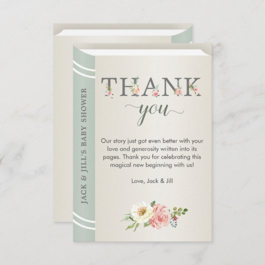 Carte D'accompagnement Books for Baby Sage Library Storybook Thank You (Devant / Derrière)