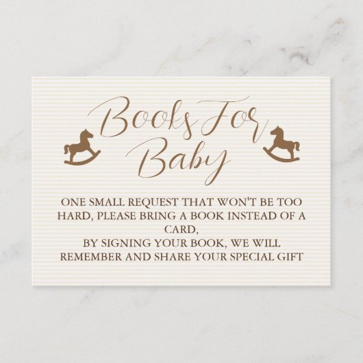 Carte D'accompagnement Books For Baby Shower Striped  (Devant)