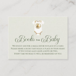 Carte D'accompagnement Books for Baby Winter Greenery Baby Shower