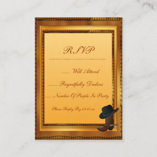 Carte D'accompagnement Boot et Casquette Cowboy