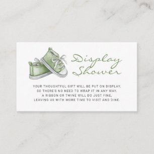 Carte D'accompagnement Booties Baby shower pour bébé vert douche