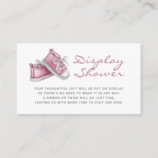 Carte D'accompagnement Booties rose Baby shower Affichage douche (Devant)