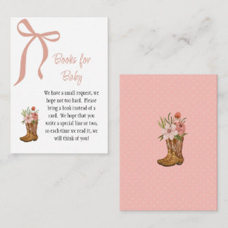 Carte D'accompagnement Boots and Bows Baby Girl Shower Books for Baby