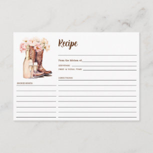 Carte D'accompagnement Boots de fille de pays Fête des mariées de pivoine