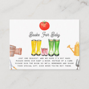 Carte D'accompagnement Boots de jardin rose pour bébé cultivé localement