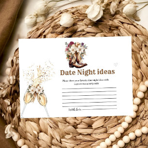 Carte D'accompagnement Boots et Bubbly Date Night Ideas Fête des mariées