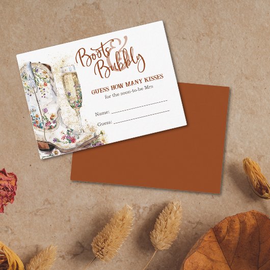 Carte D'accompagnement Boots et Fête des mariées Bubbly Devinez combien d