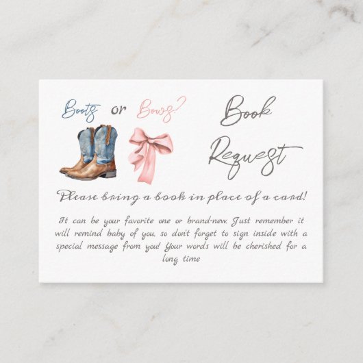 Carte D'accompagnement Boots ou Bows Blue Rose Genre Reveillez Demande de (Devant)