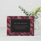 Carte D'accompagnement Bordeaux Gothic Paisley Wedding (Debout devant)