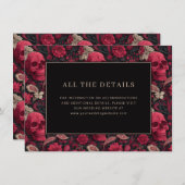 Carte D'accompagnement Bordeaux Gothic Paisley Wedding (Devant / Derrière)