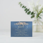 Carte D'accompagnement Bordure d'arc de rose, code QR - Bleu (Debout devant)