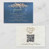 Carte D'accompagnement Bordure d'arc de rose, code QR - Bleu (Devant / Derrière)