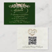 Carte D'accompagnement Bordure d'arc de rose, Code QR - Émeraude (Devant / Derrière)