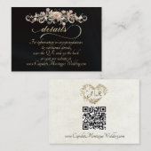 Carte D'accompagnement Bordure d'arc de rose, Code QR - Noir (Devant / Derrière)
