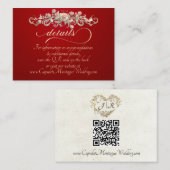 Carte D'accompagnement Bordure d'arc de rose, Code QR - Rouge (Devant / Derrière)