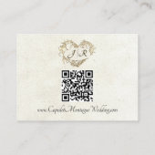 Carte D'accompagnement Bordure d'arc de rose, QR Code - Crème (Dos)