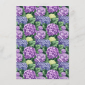 Carte D'accompagnement Bordure de Fleur d'Hydrangea Violet Romantique (Dos)