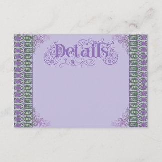 Carte D'accompagnement Bordure élégante de chardon lilas Art Nouveau