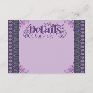 Carte D'accompagnement Bordure élégante de chardon violet Art Nouveau
