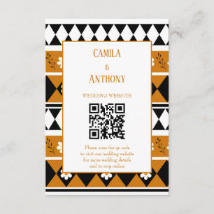 Carte D'accompagnement Bordure Fleur Diamant Boho Motif Floral