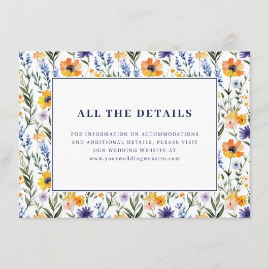 Carte D'accompagnement Bordure Florale Orange Joyeuse (Devant)