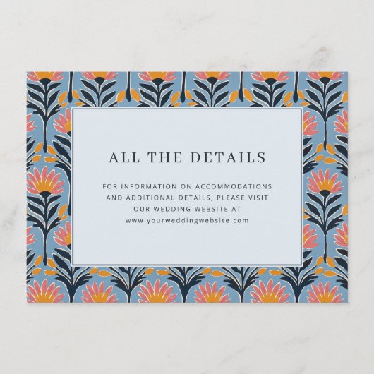 Carte D'accompagnement Bordure florale rose et orange joyeuse (Devant)