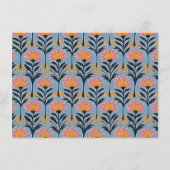 Carte D'accompagnement Bordure florale rose et orange joyeuse (Dos)