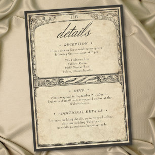 Carte D'accompagnement Bordure gothique médiévale vintage pour mariage su