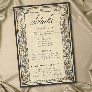 Carte D'accompagnement Bordure gothique médiévale vintage pour mariage su