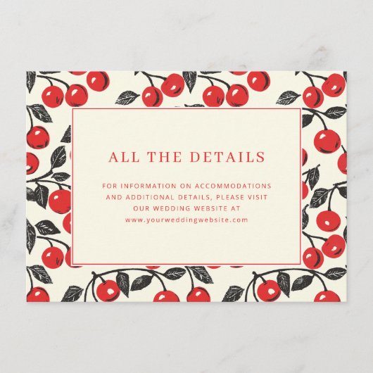 Carte D'accompagnement Bordure Rouge Cerise Joyeuse (Devant)