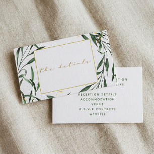 Carte D'accompagnement Bordure simple de feuilles vertes, mariage "des dé