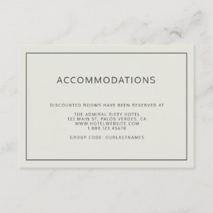 Carte D'accompagnement Bordure simple Mariage beige clair