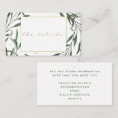 Carte D'accompagnement Bordure verte simple, mariage "les détails" (Devant / Derrière)