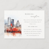 Carte D'accompagnement Boston Massachusetts City Scape Mariage Réception (Devant)