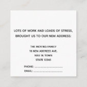 Carte D'accompagnement boston We've Moved New Address Card (Dos)