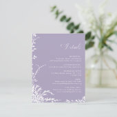 Carte D'accompagnement Botanical Arch Garden Lavender Wedding Details (Debout devant)
