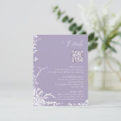 Carte D'accompagnement Botanical Arch Garden Lavender Wedding Details (Debout devant)