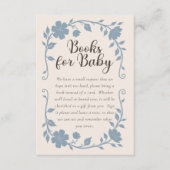Carte D'accompagnement Botanical Baby Shower Book Request Card Blue Sage (Devant)
