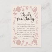Carte D'accompagnement Botanical Baby Shower Book Request Card Blush (Devant)