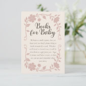 Carte D'accompagnement Botanical Baby Shower Book Request Card Blush (Debout devant)