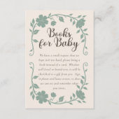 Carte D'accompagnement Botanical Baby Shower Book Request Card Sage (Devant)
