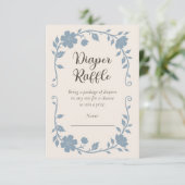 Carte D'accompagnement Botanical Baby Shower Diaper Raffle Blue Sage (Debout devant)