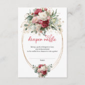 Carte D'accompagnement Botanical Blush Burgundy Floral Diaper Raffle (Devant)