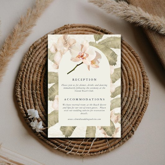 Carte D'accompagnement Botanical Garden Orchid Wedding