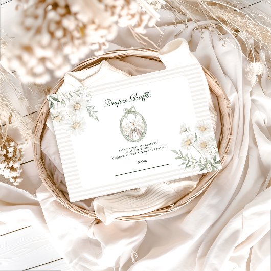 Carte D'accompagnement Botanical Gingham Silly Goose Diapper Raffle