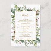 Carte D'accompagnement Botanical Greenery Christmas Gold Détails du Maria (Devant)